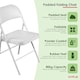 image 2 of Oypla Heavy Duty White Padded Folding Metal Desk Office Chair Seat
