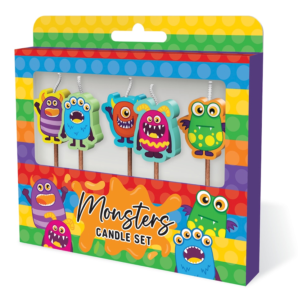 image 1 of Novelty Cake Candle Set - Monsters