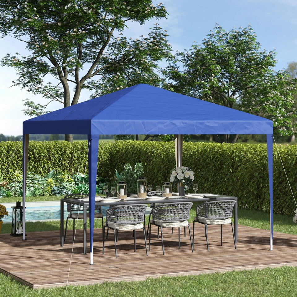 image 1 of Outsunny 3 x 3m Garden Pop Up Gazebo Marquee Party Tent Wedding Canopy White | White