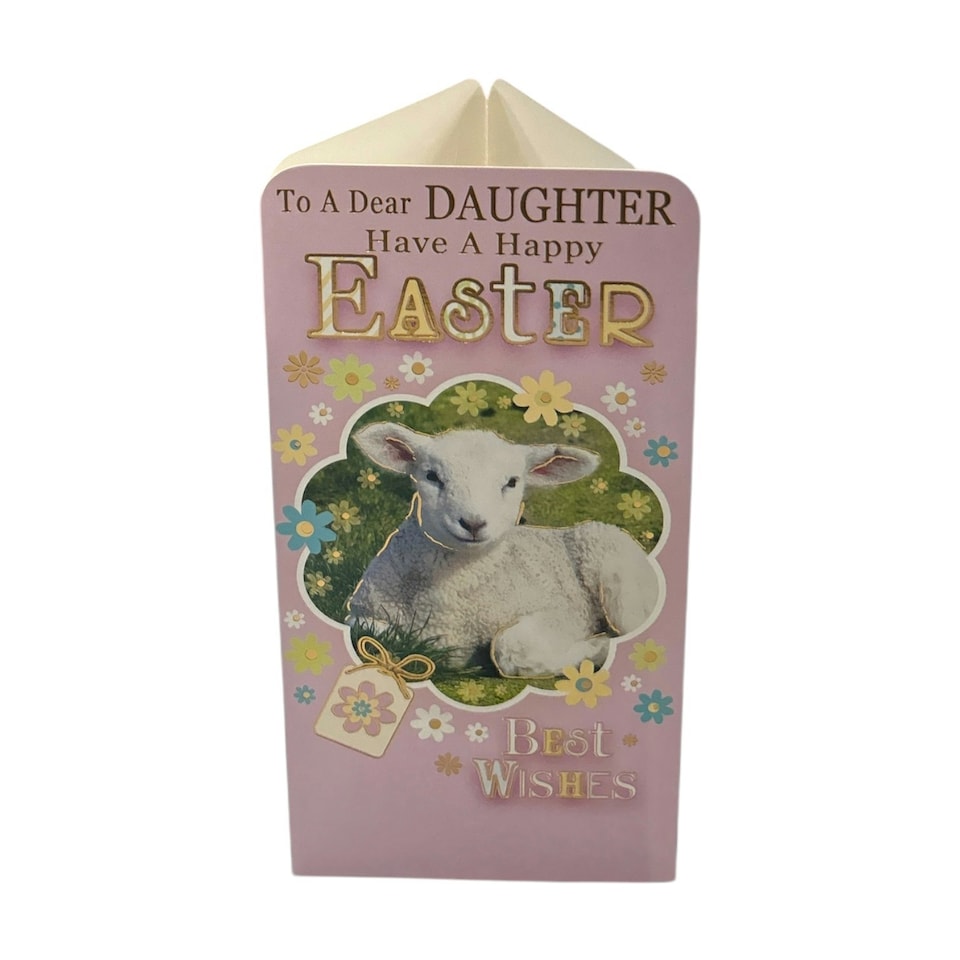 image 1 of To A Dear Daughter Cute Lamb Easter Money Wallet Card