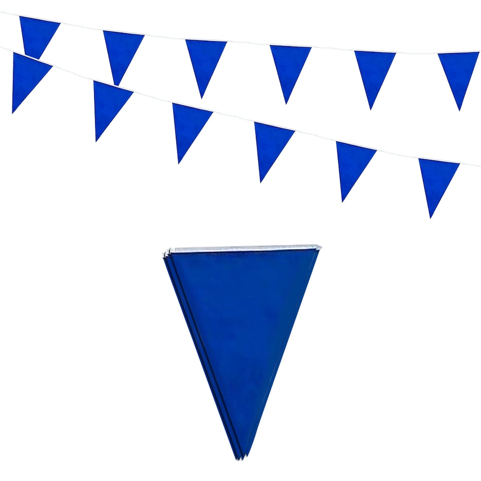 image 1 of Blue Colour Party Bunting 10m with 20 Pennants