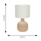 image 3 of ValueLights Chelsea Natural Linen Shade Hand Finished Sandblast Natural Ceramic Table Lamp Cream