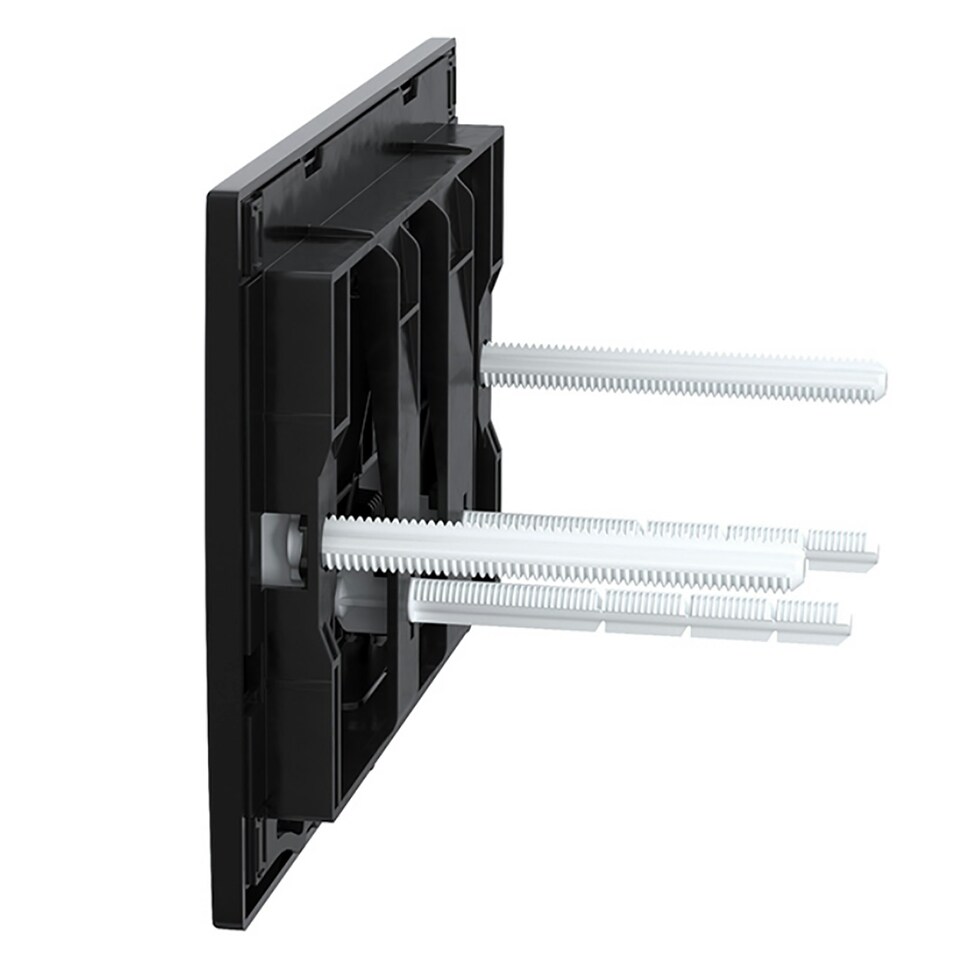 image 1 of SPARES2GO Luxury Concealed Toilet Cistern Flush Plate Kit for Wall Hung Frame (Matt Black, 245mm x 165mm)
