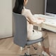 image 8 of HOMCOM Armless Computer Desk Chair, Makeup Vanity Chair for Home, Grey 