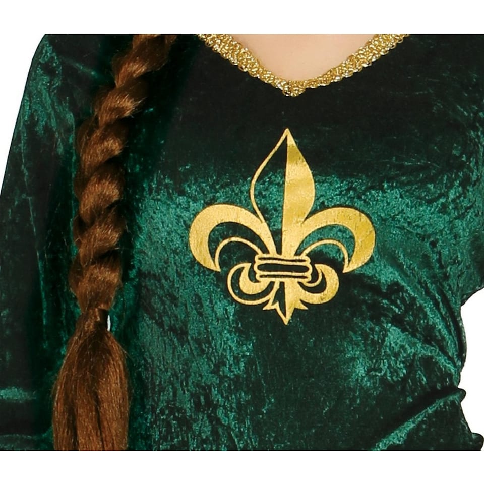 image 1 of Fiestas Guirca Womens/Ladies Medieval Queen Costume Dress | Green | Green/Beige | 8-10 years | 1