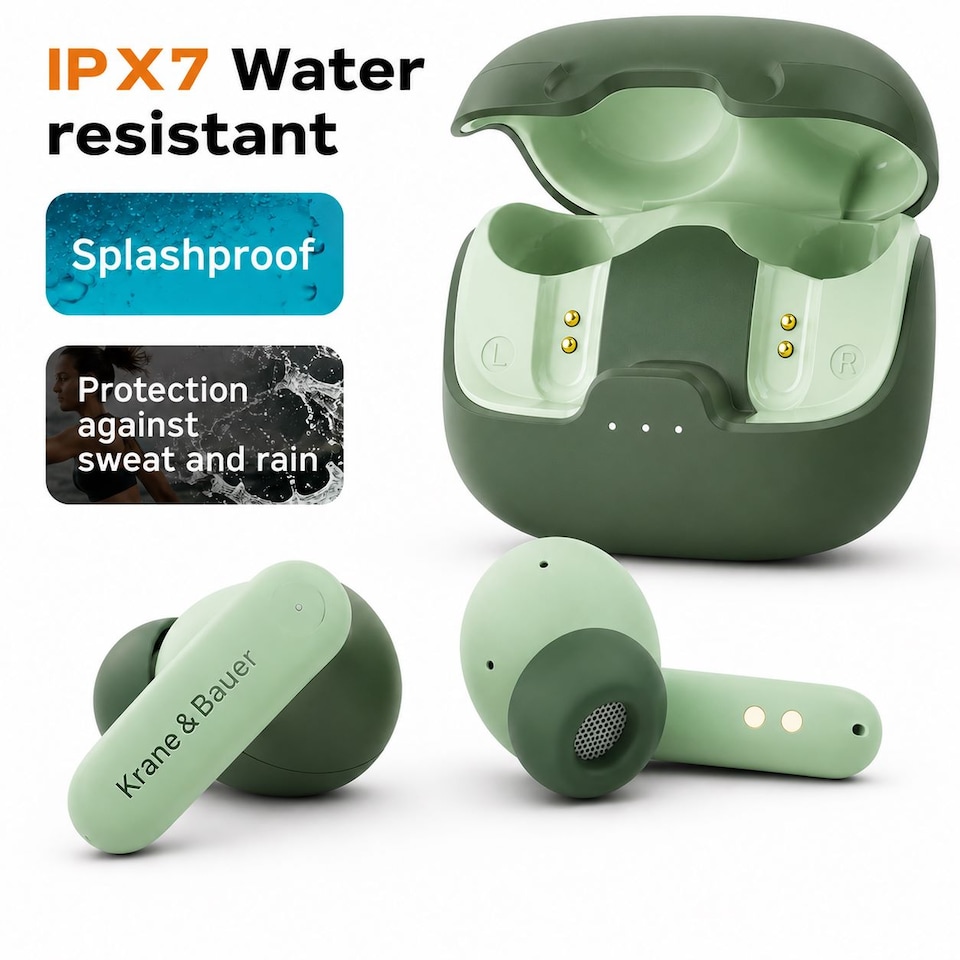 image 1 of Krane & Bauer Blizzard II Wireless In-Ear Headphones, Green