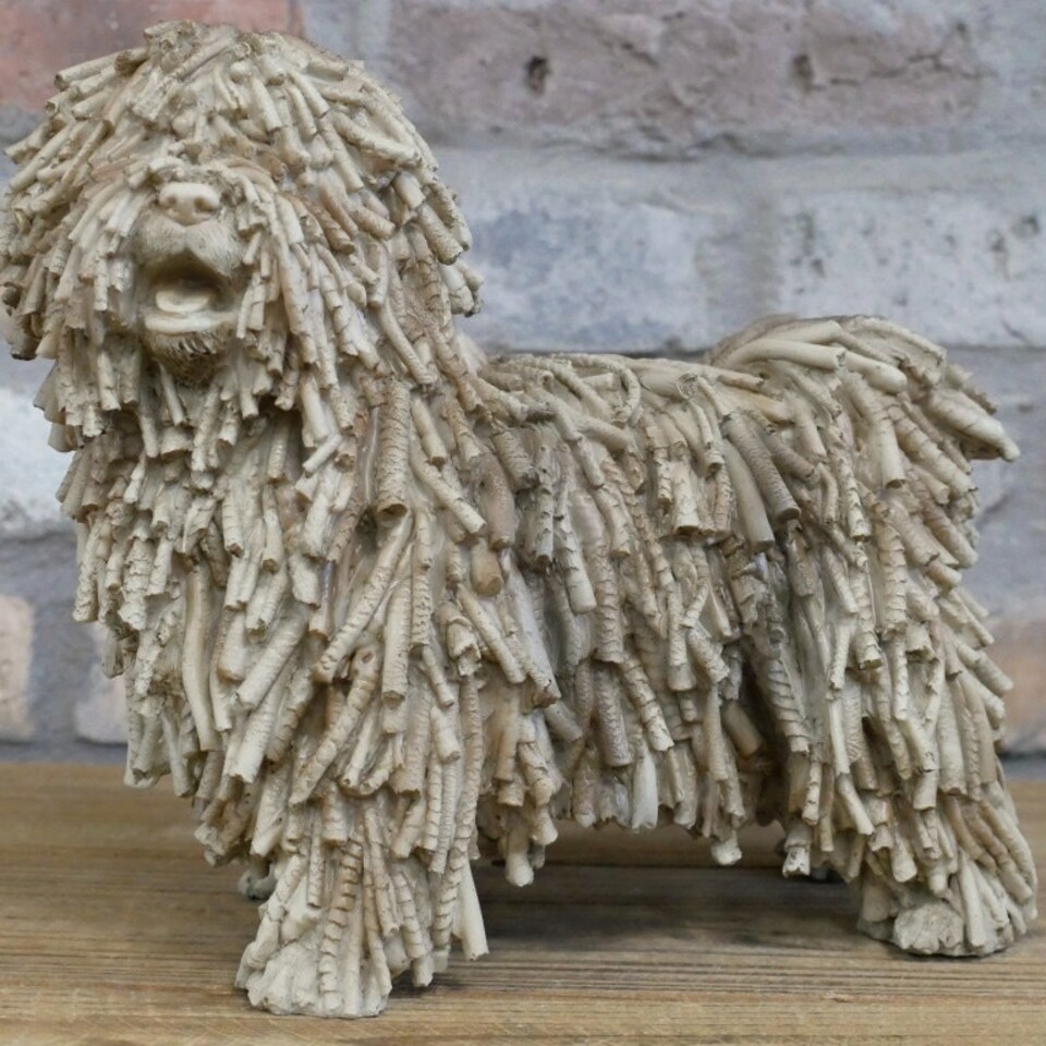 image 1 of Gifts Direct 2 U Beige Resin Dreadlock Dog Figurine Ornament Brown