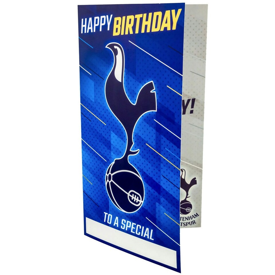 image 1 of Tottenham Hotspur FC Customisable Birthday Card - Navy Blue/White/Yellow - One Size