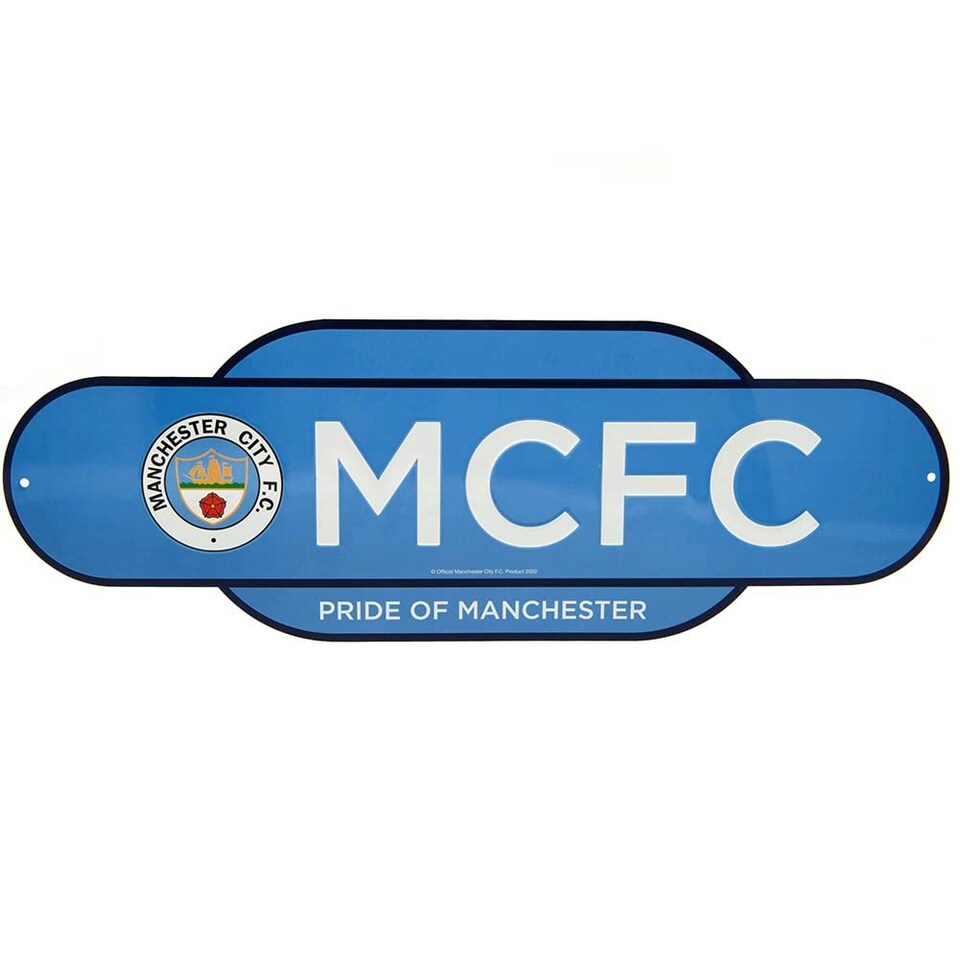 Manchester City Colour Retro Years Sign - Spot On Gifts