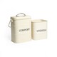 image 1 of 2pc Antique Cream Storage Set with Compost Bin and Utensil Pot