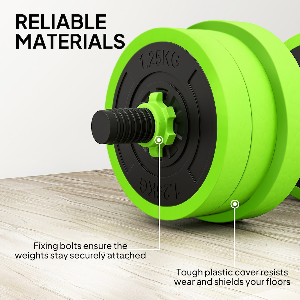 image 1 of SPORTNOW Weight Dumbbells Set, Barbell, Kettlebell, Push Up Stand, 20kg