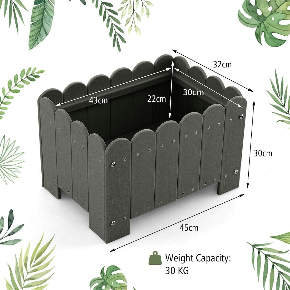 image 1 of COSTWAY 2 Pack Planter Box Raised Garden Bed Grey