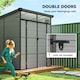 image 7 of Outsunny 6 x 6ft Outdoor Storage Shed, Plastic Garden Shed with Windows and Air Vents, Outdoor Resin Tool Shed with Latch Doors for Garden, Deck, Light Grey | Grey | 1