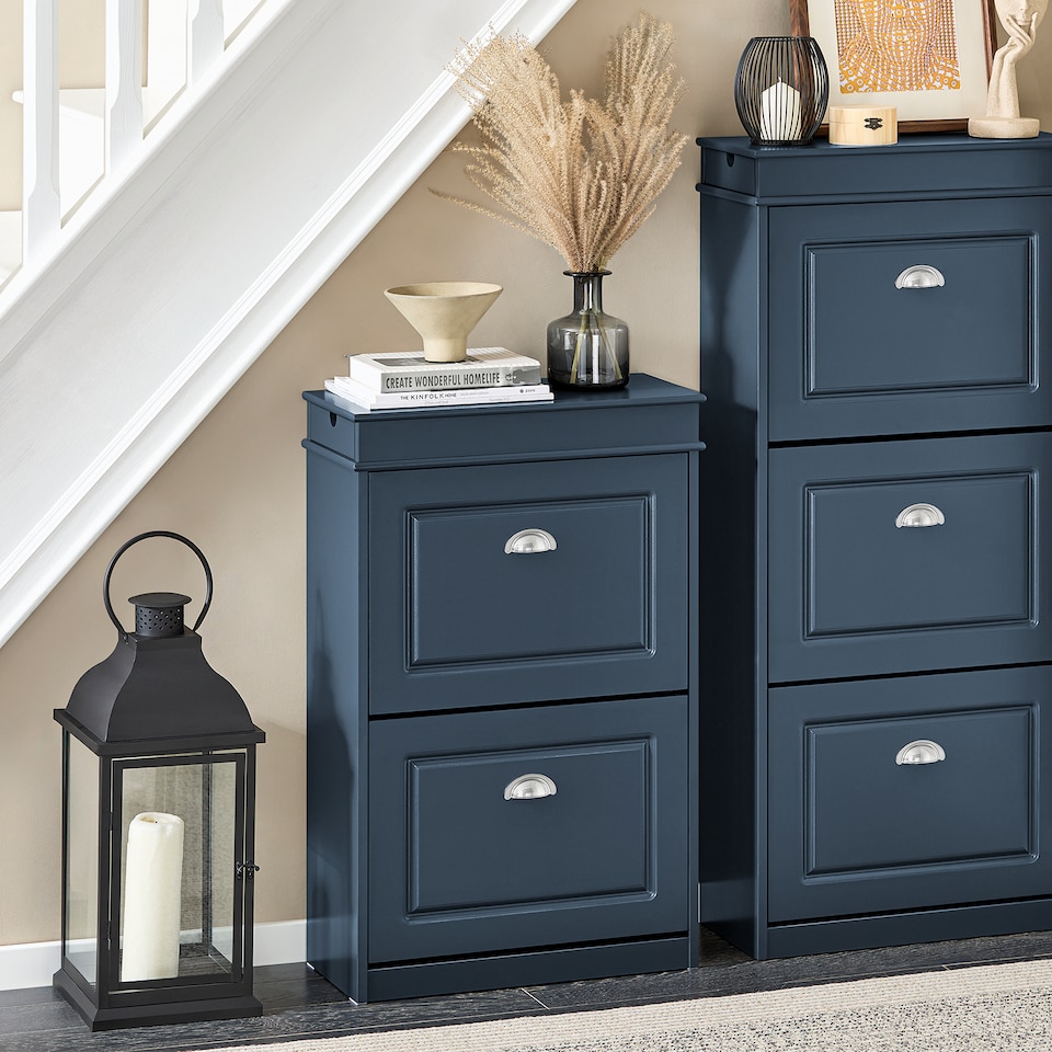 image 1 of SoBuy FSR78-B,Shoe Rack Storage Cabinet with 2 Flip Drawers | Blue | Blue | 1