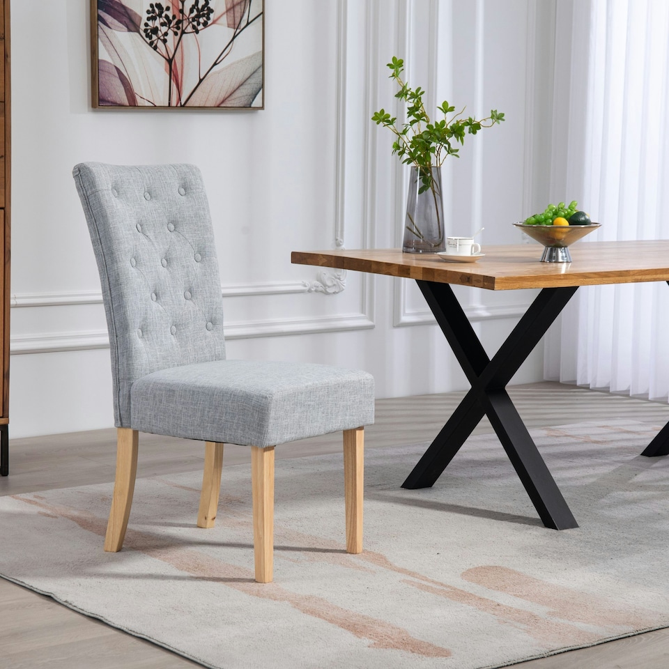 image 1 of Set of 2 Pienza Fabric Dining Chairs - Set of 2