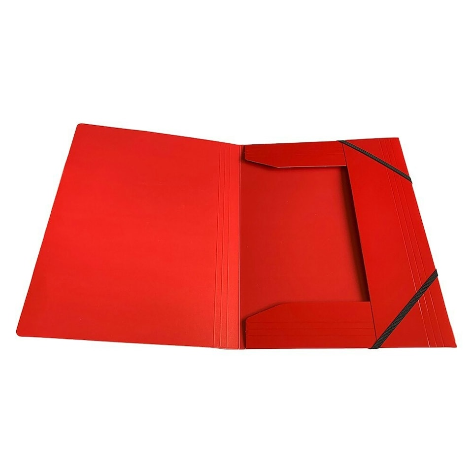 image 1 of Janrax A4 Red Laminated Card 3 Flap Folder with Elastic Closure