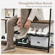 image 5 of COSTWAY 5-in-1 Entryway Bench Industrial Coat Rack with 9 Hooks Brown | One Size