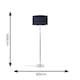 image 7 of ValueLights Silver Floor Lamp with Large Navy Blue Shade | Blue