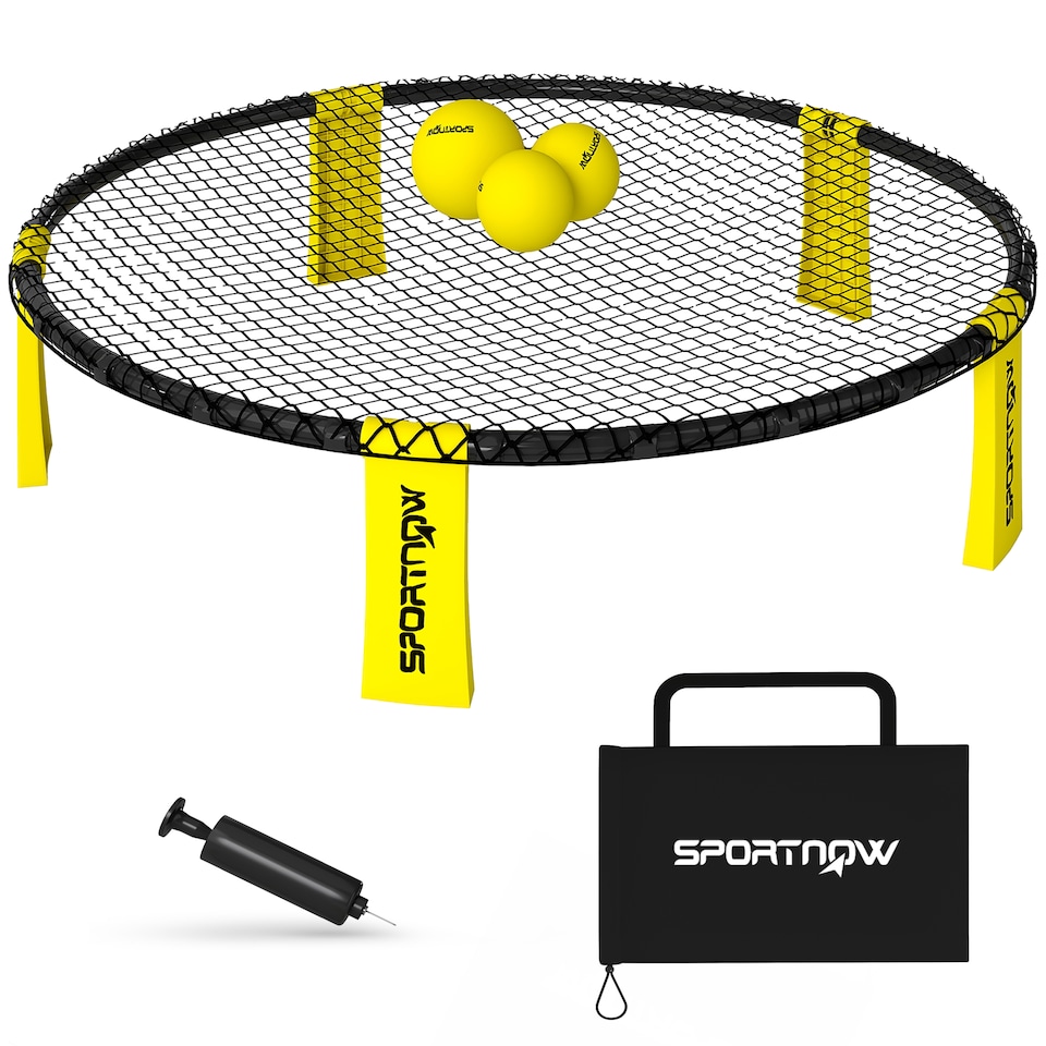 image 1 of SPORTNOW Spike Ball Set, Mini Beach Games Set with Net, 3 Balls and Pump