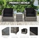 image 5 of Outsunny 3Pcs Patio 2 Seater Rattan Sofa Garden Furniture Set Coffee