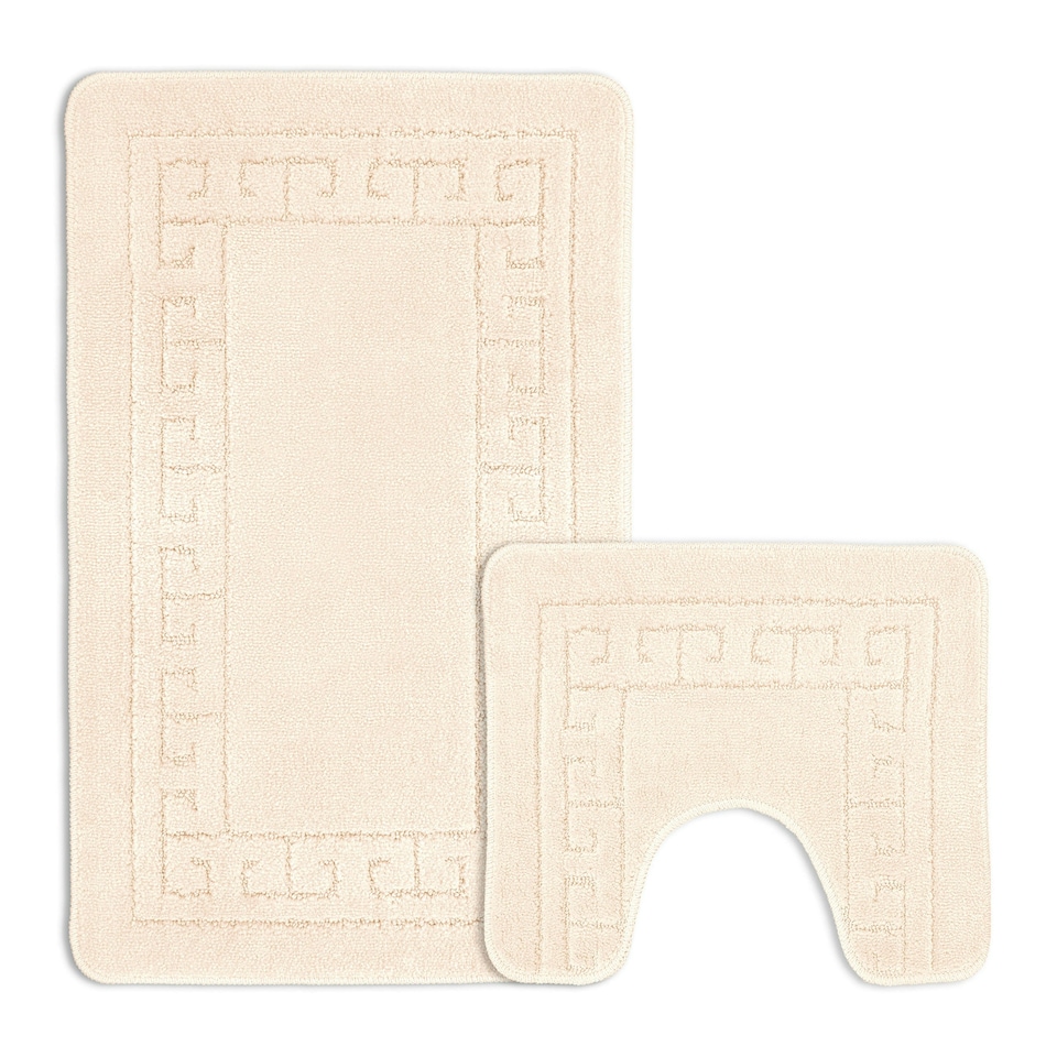 image 1 of Velosso Greek Key Bathmat Set - Antislip Green | Lime