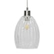 image 3 of First Choice Lighting Set of 2 Birch Clear Fluted Glass with Chrome Pendant Fittings Chrome | Clear