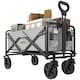 image 6 of Outsunny Folding Outdoor Storage Trolley Cart Bag Telescopic Handle Brakes Grey