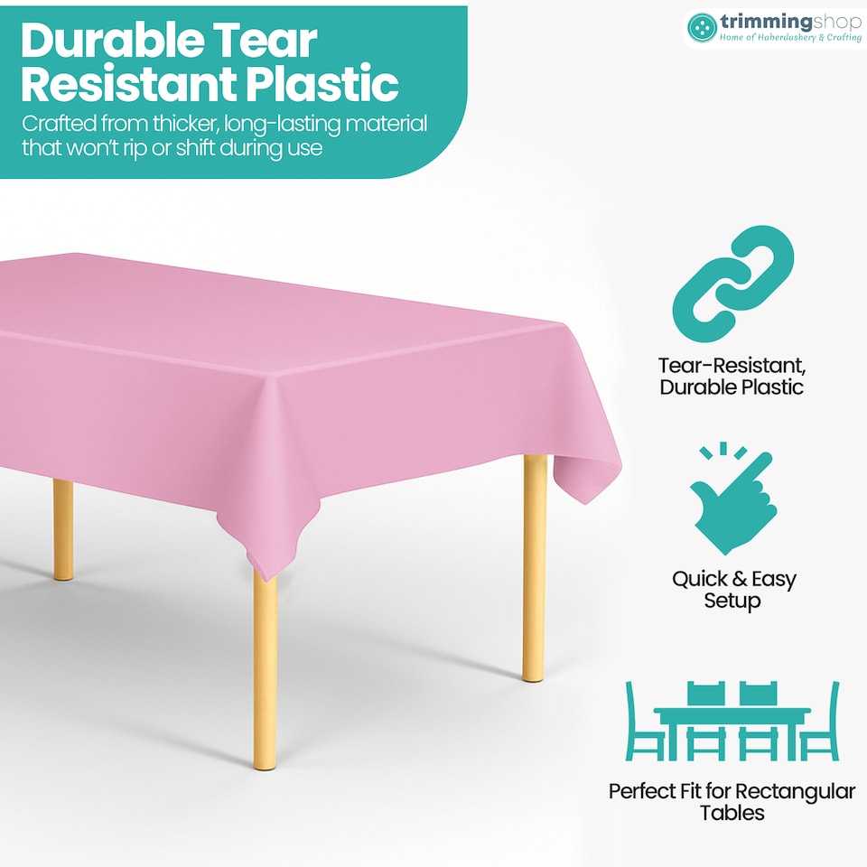 image 1 of Disposable Plastic Table Cover, Table Liner - 54" x 72"