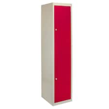 Metal Storage Lockers - Two Doors, Flatpacked, Red Red