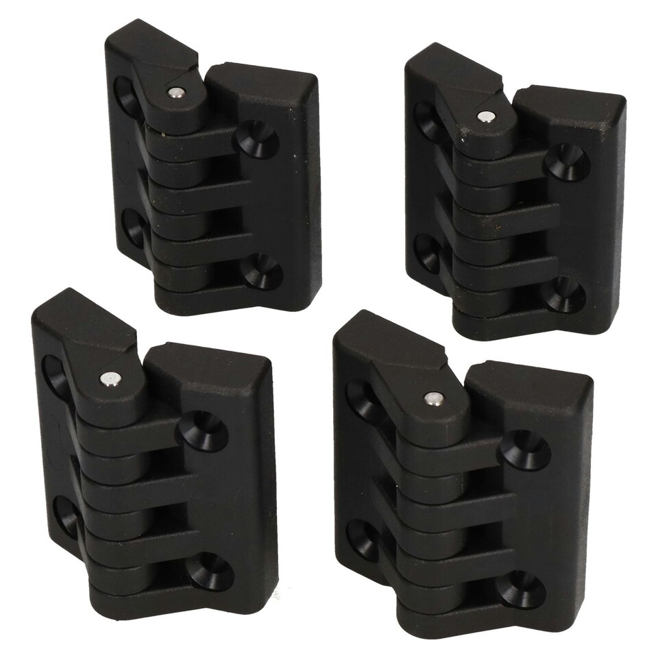 image 1 of Industrial Polyamide Plastic Hinge 64x65mm Door Hatch Locker Italian Made 4PK Black