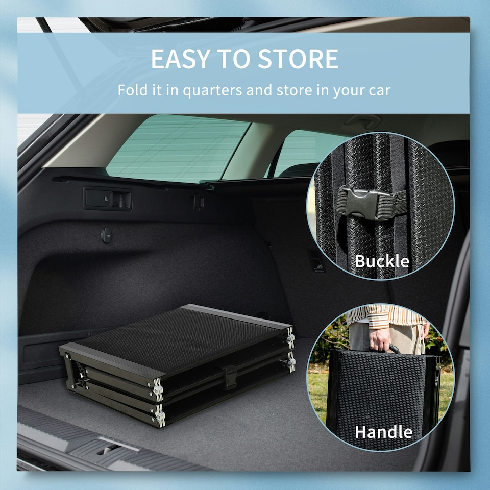 image 1 of PawHut Folding Dog Ramp for XL Dogs w/ Non-Slip Surface, Portable Car Pet Ramp