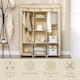 image 5 of HOMCOM Fabric Portable Wardrobe with 8 Shelves 2 Hanging Rails, Beige 