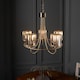 image 3 of Berenice 5 Light Multi Arm Glass Shade Ceiling Pendant Antique Brass