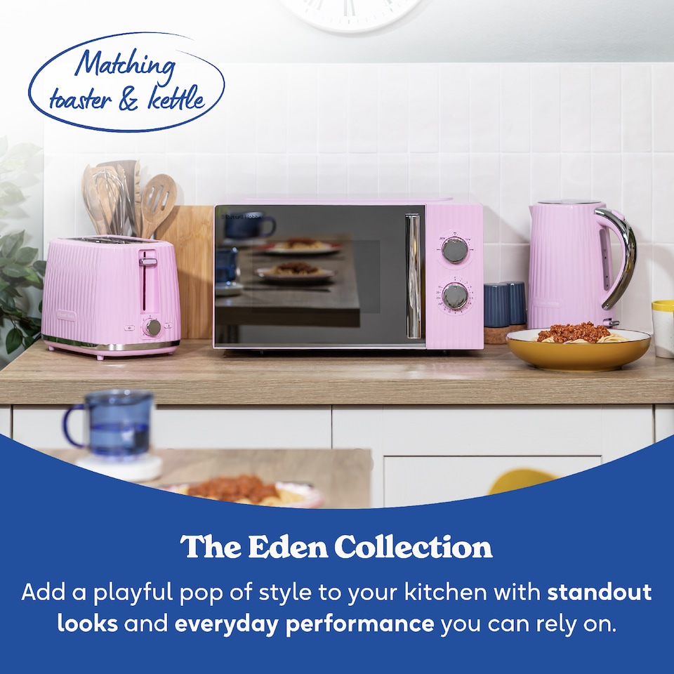 image 1 of Russell Hobbs Manual Microwave Eden 17L with 5 Power Levels Pink RHMM725RP