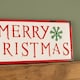 image 5 of 57cm Metal Merry Christmas Hanging Sign in Red & White with Green Snowflakes