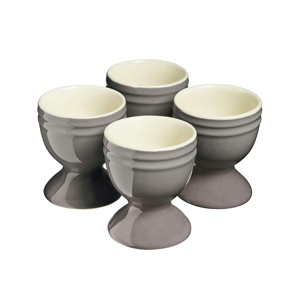 image 1 of Cooks Professional 4 Piece Egg Cup Set | Made From Durable Stoneware | Grey