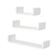 image 1 of HOMCOM U Shaped Shelf Set Floating Wall Mounted White Hanging 3pc Display