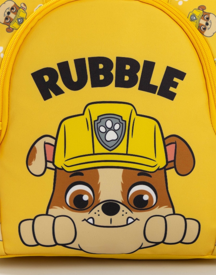 image 1 of Paw Patrol Rubble Yellow Backpack | Zip-Up Carrying Bag for Unisex Kids | Ideal for Back to School & Books | Cartoon Character Design | Durable Kids' Rucksack | Paw Patrol Merch | Yellow | Yellow