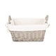 image 2 of Medium Antique Wash Handled Lined Storage Basket | White | White