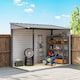 image 8 of Outsunny 5 x 9ft Galvanised Metal Garden Shed with Foundation Kit, Outdoor Leanto Shed, Tool Storage House with Lockable Doors, Gloves and 2 Air Vents for Patio, Garden, Grey | Grey | Grey