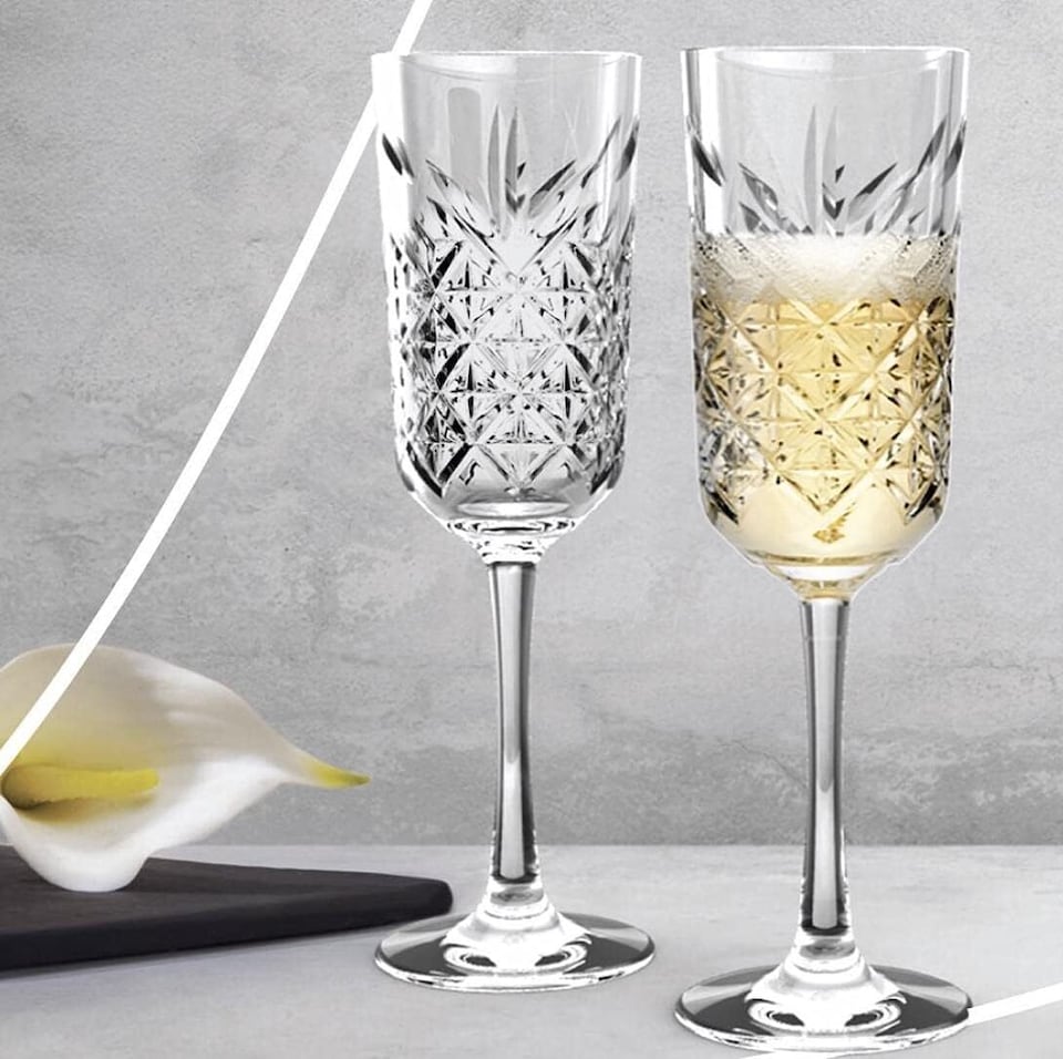 image 1 of 175ml Pasabahce Set of Glass Stemmed Champagne Flutes | Clear | 8 Glasses | 8