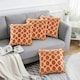 image 3 of Geometric O Chenille 45cm x 45cm Orange Cushion Set of 4 | Orange | Cream | 45cm x 45cm x 10cm | 4