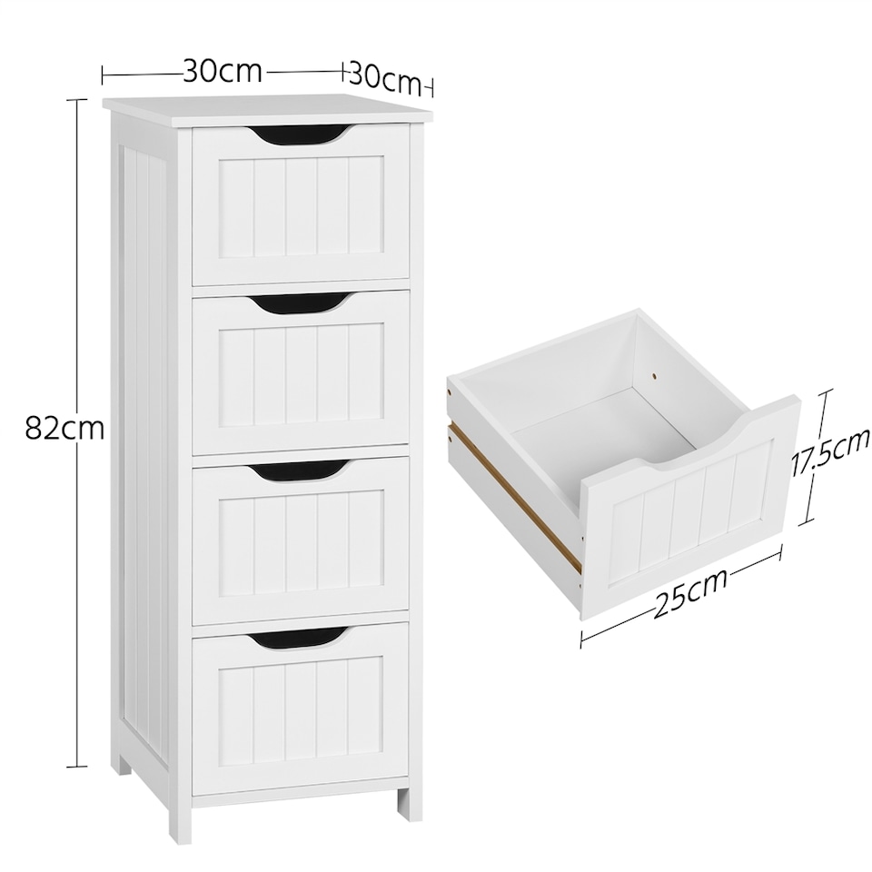 image 1 of Yaheetech Slim Wooden Floor Storage Cabinet with 4 Drawers