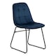 image 4 of Athens Dining Set with 4 Lukas Velvet Chairs Blue | Concrete Effect/Sapphire Blue