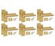 image 1 of Golden Grace 6 Pairs Victorian T-Bar Linear Design Internal Door Handle on Backplate Satin Brass with 2.5" Latch & Hinges - 120mm x 40mm
