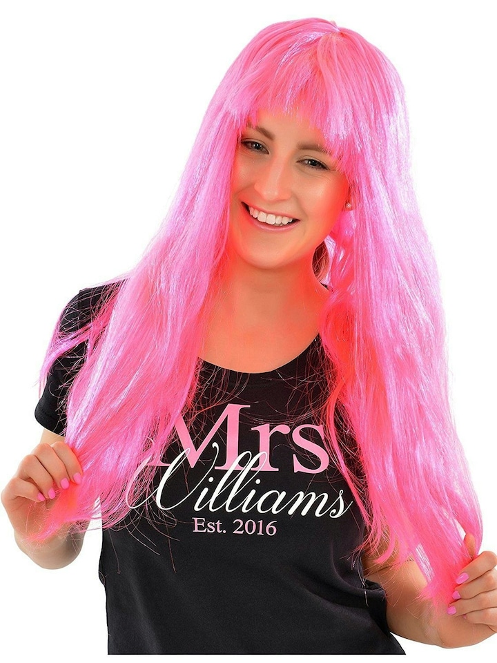 image 1 of Long Pink Wig