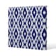 image 1 of Tribal Art Ikat Ogee in traditional classic blue (Canvas Print) 101 x 101 x 4cm