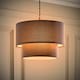 image 3 of ValueLights Jodie Two Tier Grey Linen Ceiling Drum Lamp Shade | Grey
