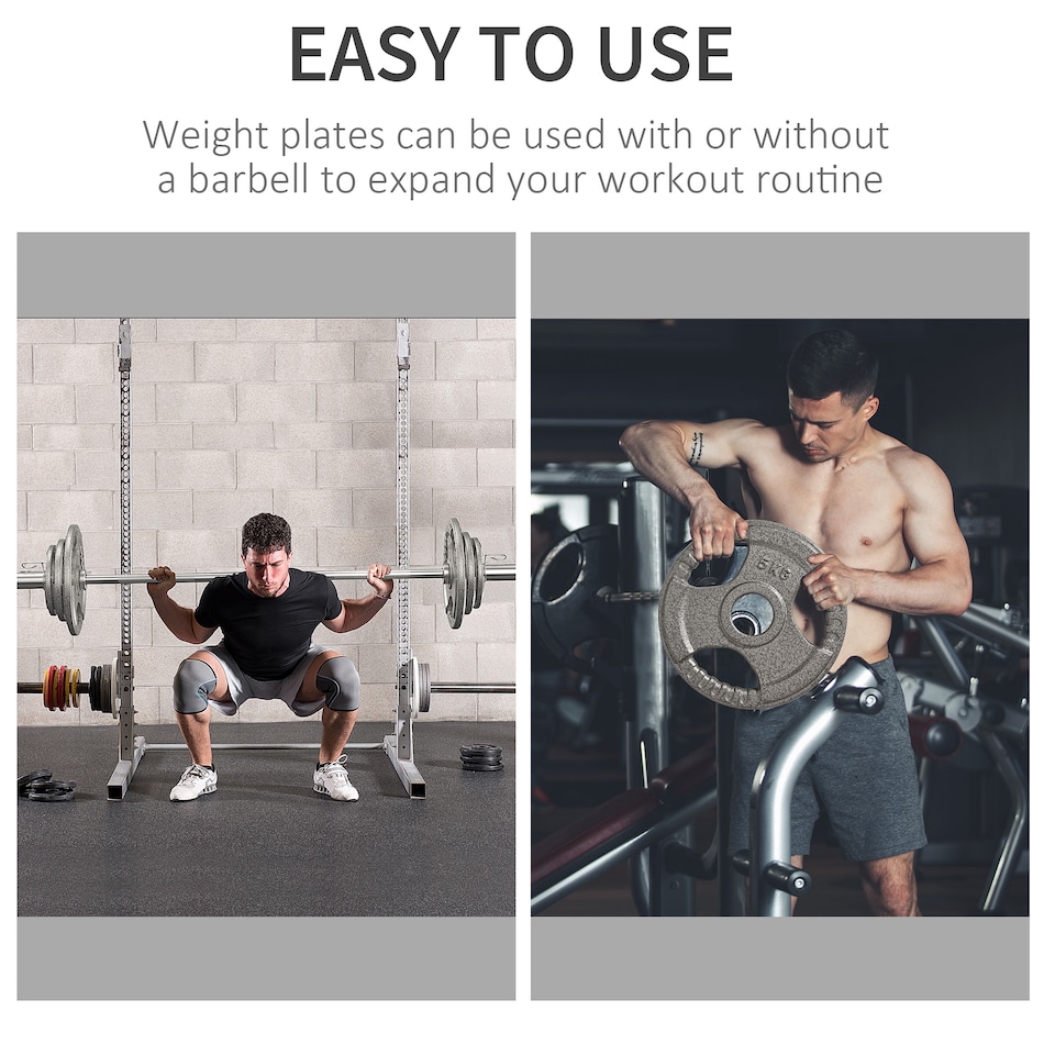 image 1 of HOMCOM Olympic Weight Plates Sets with 2 x 5kg, 2 x 2.5kg for StrengthTraining