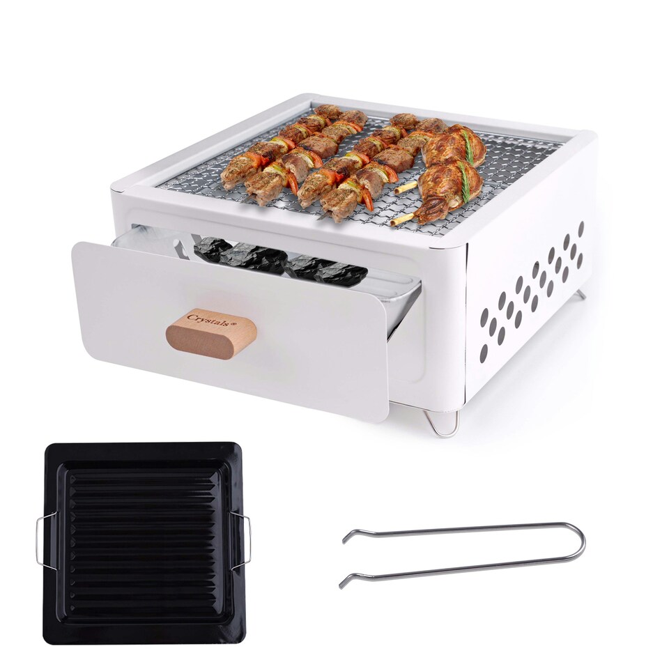 image 1 of TABLETOP BBQ FOLDING CHARCOAL BARBECUE GRILL PORTABLE TRAVEL OUTDOOR PICNIC